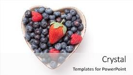  Presentation with acai berry smoothie bowl - Presentation design featuring different berries in a heart background and a white colored foreground