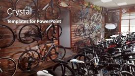  Presentation with bicycles - Amazing theme having bike new showroom - different bicycles in shop backdrop and a tawny brown colored foreground