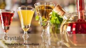  Presentation with bar - PPT theme having different-bitters-and-liqueurs background and a coral colored foreground