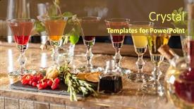  Presentation with sesame bar - Amazing presentation design having different-bitters-and-liqueurs backdrop and a tawny brown colored foreground