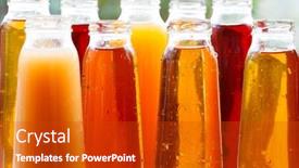  Presentation with bottles - Beautiful slides featuring different-bottles-of-juice backdrop and a crimson colored foreground