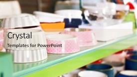  Presentation with pet - Slide set having different bowls on pet shop background and a lemonade colored foreground