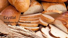  Presentation with different country food culture - Colorful presentation design enhanced with different bread and bread slices backdrop and a coral colored foreground