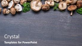  Presentation with mushrooms - Beautiful slides featuring different-brown-colored-edible-mushrooms backdrop and a gray colored foreground