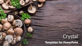  Presentation with cooked brown crab or edible - Cool new presentation with different-brown-colored-edible-mushrooms backdrop and a dark gray colored foreground