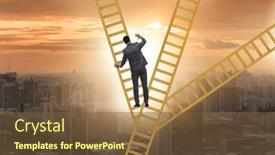  Presentation with career path - Theme with different-career-path-concept background and a tawny brown colored foreground