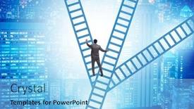  Presentation with career path - PPT theme with different-career-path-concept background and a light blue colored foreground