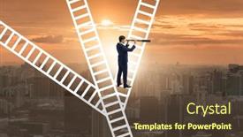  Presentation with career path - Theme with different-career-path-concept background and a tawny brown colored foreground