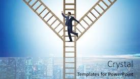  Presentation with career path - PPT theme with different-career-path-concept background and a light blue colored foreground
