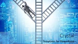  Presentation with career path - PPT theme consisting of different-career-path-concept background and a  colored foreground