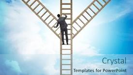  Presentation with career path - Presentation design enhanced with different-career-path-concept background and a sky blue colored foreground