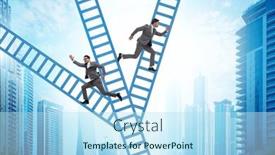  Presentation with career path - Presentation featuring different-career-path-concept background and a sky blue colored foreground