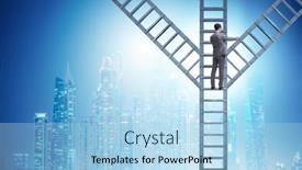  Presentation with career path - PPT theme having different-career-path-concept background and a light blue colored foreground