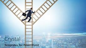  Presentation with career path - PPT theme with different-career-path-concept background and a light blue colored foreground