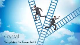  Presentation with career path - Slide deck featuring different-career-path-concept background and a light blue colored foreground