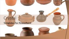  Presentation with ceramic - Theme consisting of different-ceramic-products-isolated background and a coral colored foreground