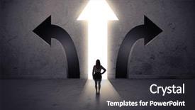  Presentation with direction - Cool new PPT theme with different choices indicated by arrows backdrop and a dark gray colored foreground