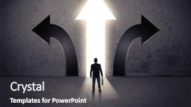  Presentation with choose a path - Cool new PPT theme with different choices indicated by arrows backdrop and a dark gray colored foreground