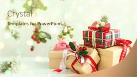  Presentation with christmas presents - Amazing slide deck having different-christmas-presents-with-handmade backdrop and a cream colored foreground