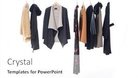  Presentation with females - Cool new slide deck with different-clothes-fur-coat-flowers backdrop and a white colored foreground