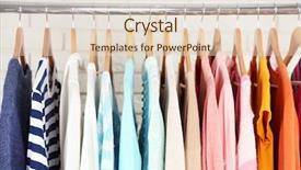  Presentation with clothes - Presentation featuring different clothes on hangers close background and a lemonade colored foreground