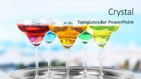  Presentation with bright - Audience pleasing slide set consisting of different cocktails on bright background backdrop and a sky blue colored foreground