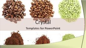  Presentation with coffee beans - PPT theme with different coffee beans isolated background and a coral colored foreground