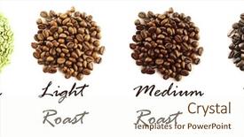  Presentation with coffee beans - Slide set enhanced with different coffee beans isolated background and a cream colored foreground