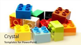  Presentation with white brick - Cool new slides with different color brick isolated backdrop and a yellow colored foreground