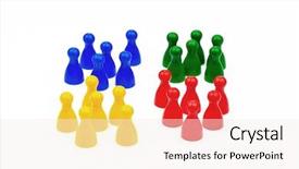  Presentation with groups - Audience pleasing slide deck consisting of different colored figures backdrop and a sky blue colored foreground