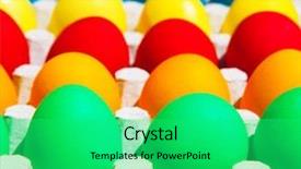  Presentation with christian easter - Slide set featuring different colorful easter eggs happy background and a ocean colored foreground