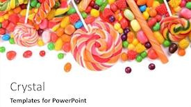  Presentation with candy - Audience pleasing presentation theme consisting of different-colorful-fruit-candy-close backdrop and a white colored foreground