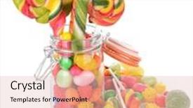  Presentation with candy - Presentation consisting of different-colorful-fruit-candy background and a lemonade colored foreground