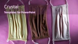  Presentation with color pink - Slide deck with different-colorful-masks-on-pink background and a tawny brown colored foreground