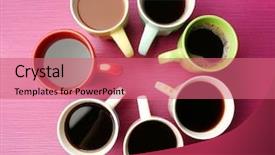  Presentation with color - Cool new slide deck with different colors - cups of coffee on color backdrop and a coral colored foreground