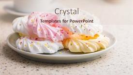  Presentation with sprinkles - Presentation theme consisting of different-colors-meringues-with-sprinkles background and a lemonade colored foreground