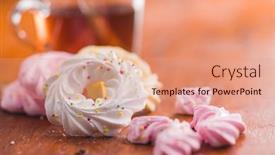  Presentation with sprinkles - Slides enhanced with different-colors-meringues-with-sprinkles background and a coral colored foreground