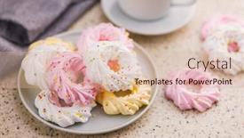  Presentation with sprinkles - Slide deck enhanced with different-colors-meringues-with-sprinkles background and a soft green colored foreground