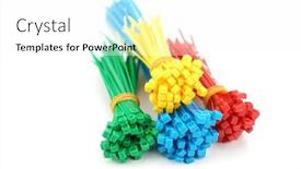  Presentation with cable - Audience pleasing slide deck consisting of different-colors-of-plastic-nylon backdrop and a white colored foreground