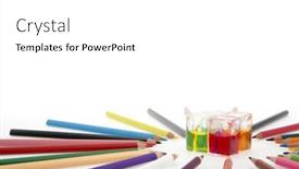  Presentation with pencils - Slides enhanced with different-coloured-pencils-and-glass background and a white colored foreground