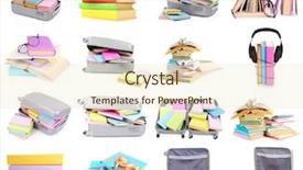  Presentation with bright colorful candy isolated - Slide deck featuring different compositions with colorful books background and a cream colored foreground