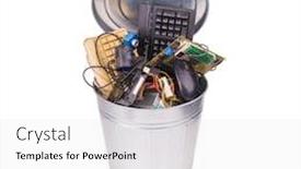  Presentation with parts - Slide set with different-computer-parts-in-trash background and a white colored foreground