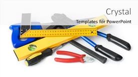  Presentation with construction tools - Beautiful presentation theme featuring different-construction-tools-isolated backdrop and a white colored foreground