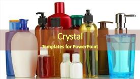  Presentation with personal care - Slide deck featuring different cosmetic products for personal background and a red colored foreground