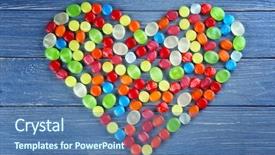  Presentation with clouds in heart shape - Amazing presentation design having different cough drops in heart backdrop and a  colored foreground