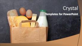  Presentation with eco bag - Beautiful slide deck featuring different-dairy-food-eggs backdrop and a dark gray colored foreground