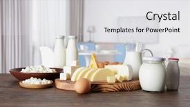  Presentation with dairy products - Colorful PPT layouts enhanced with different dairy products on kitchen backdrop and a white colored foreground