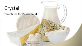  Presentation with dairy products - Audience pleasing presentation theme consisting of different dairy products on white backdrop and a  colored foreground