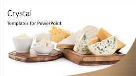  Presentation with dairy products - Presentation theme with different dairy products on white background and a  colored foreground