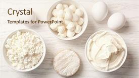  Presentation with dairy products - Theme having different dairy products on wooden background and a lemonade colored foreground